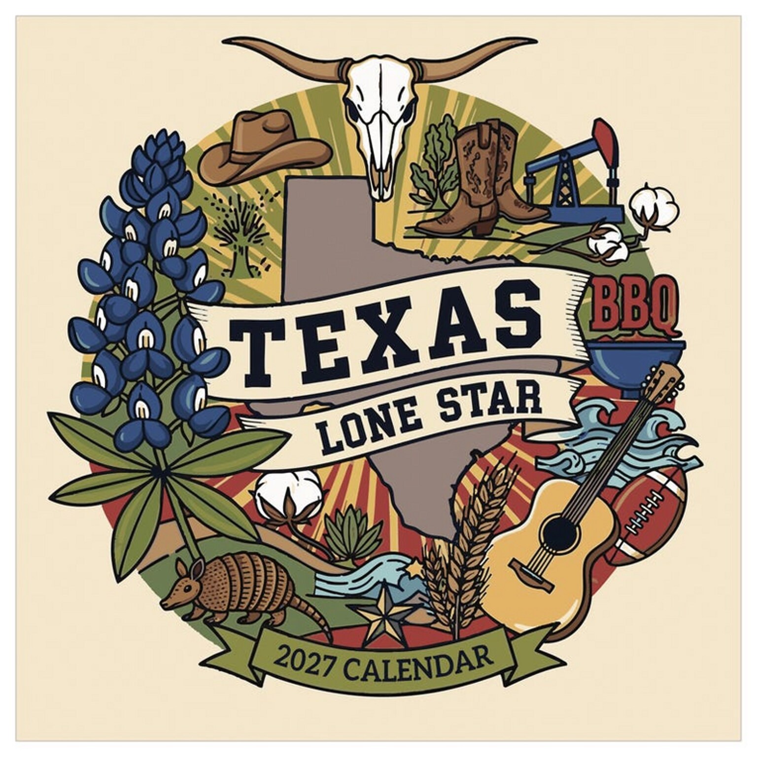 2027 TF Publishing Home: Texas 12 x 12 Monthly Wall Calendar, Multicolored (27-1133)