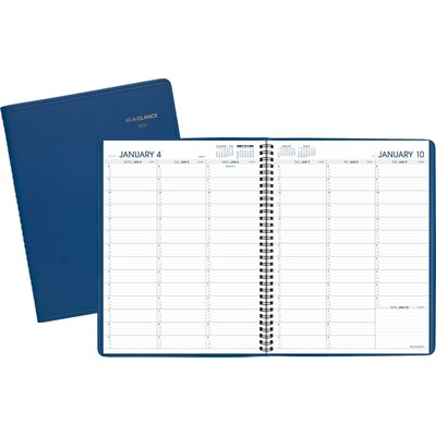 2027 AT-A-GLANCE 8.25 x 11 Weekly Appointment Book, Faux Leather Cover, Blue (70-940-20-27)