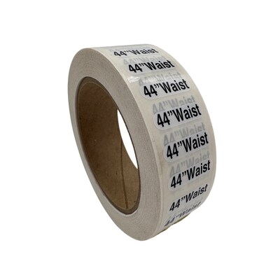 Nahanco 44 Waist Plastic Size Marker, Clear/Black/White, 250/Roll (DSM-482)