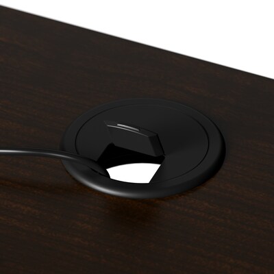 Bush Business Furniture Arrive 72"W L Shaped Reception Desk with Shelf, Mocha Cherry (ARV006MR)