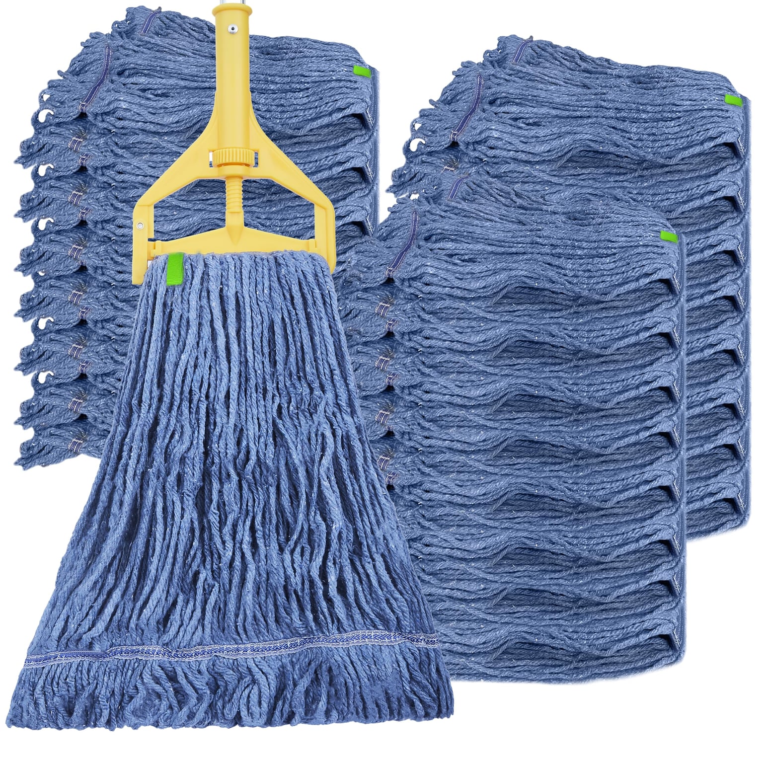 BISON LIFE Kleen Handler Blend String Wet Mop Head, 20 oz., Blue, 24/Pack (BPES-LEM-BD-BL-20-1-24A)