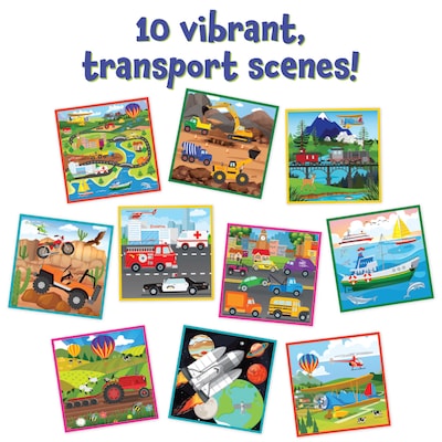 Ready 2 Learn Magic Scratch Paper, Transport, 8.25" x 8.25", Multicolored, 10 Boards/Pack, 2 Packs/Bundle (CE-10155-2)
