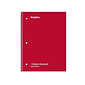 Staples 1-Subject Notebook, 8" x 10.5", Graph Ruled, 70 Sheets, Red (TR23984)