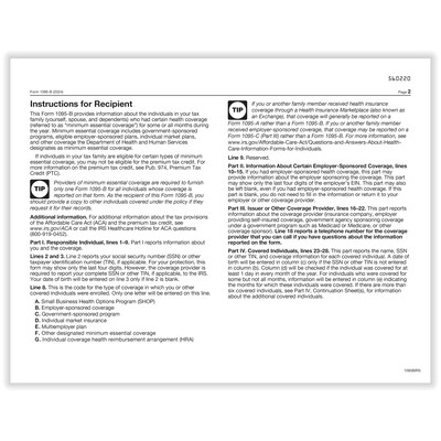 ComplyRight 2024 1095-B Tax Form, 1-Part, White/Black, 500/Pack (1095BIRS500)