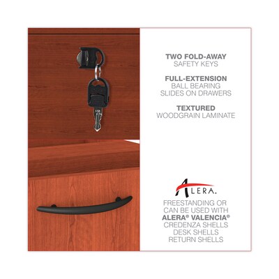 Alera™ Valencia Series Executive Suites in Medium Cherry, Box/File Hanging Pedestal