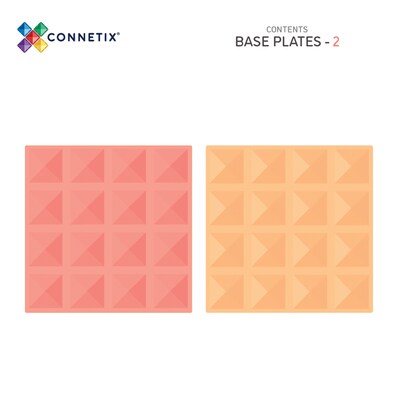 Connetix Magnetic Tiles Pastel Lemon & Peach Base Plate, 2 Pieces (CNTPLP002BP)