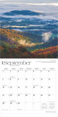 2025 BrownTrout Virginia Wild & Scenic 12" x 12" Monthly Wall Calendar (9781975475864)