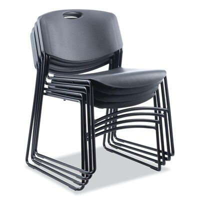 Alera® Resin Office Stacking Chair, Black, 4/Carton (ALECA671)