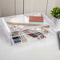Martha Stewart Brody Plastic Stackable Office Desktop Organizer with 2 Drawers, Clear (BEPB9393CLR)