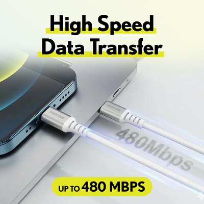 Overtime 38W Wall Charger and Car Charger with Two 6-Foot USB-C to USB-C Cables Bundle, White (OHC6TCX2)