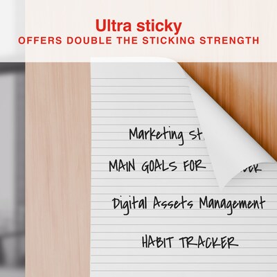 Staples Ultra Sticky Wall Easel Pad, 25" x 30", Lined, 30 Sheets/Pad, 6 Pads/Pack (ST62842)