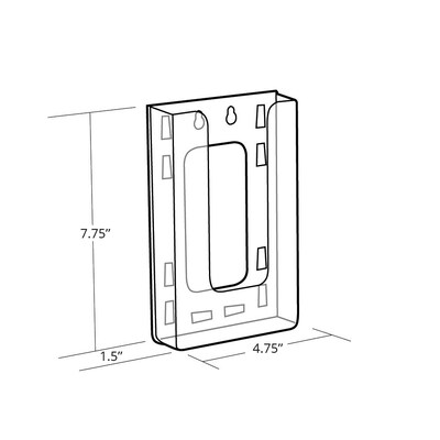 Azar Brochure Holder, 4.1875 x 7.875, Vertical, Clear Plastic, 10/Pack (252328)
