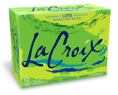 LaCroix Lime Sparkling Water, 12 Oz., 24 Cans/Carton (NAV40125)