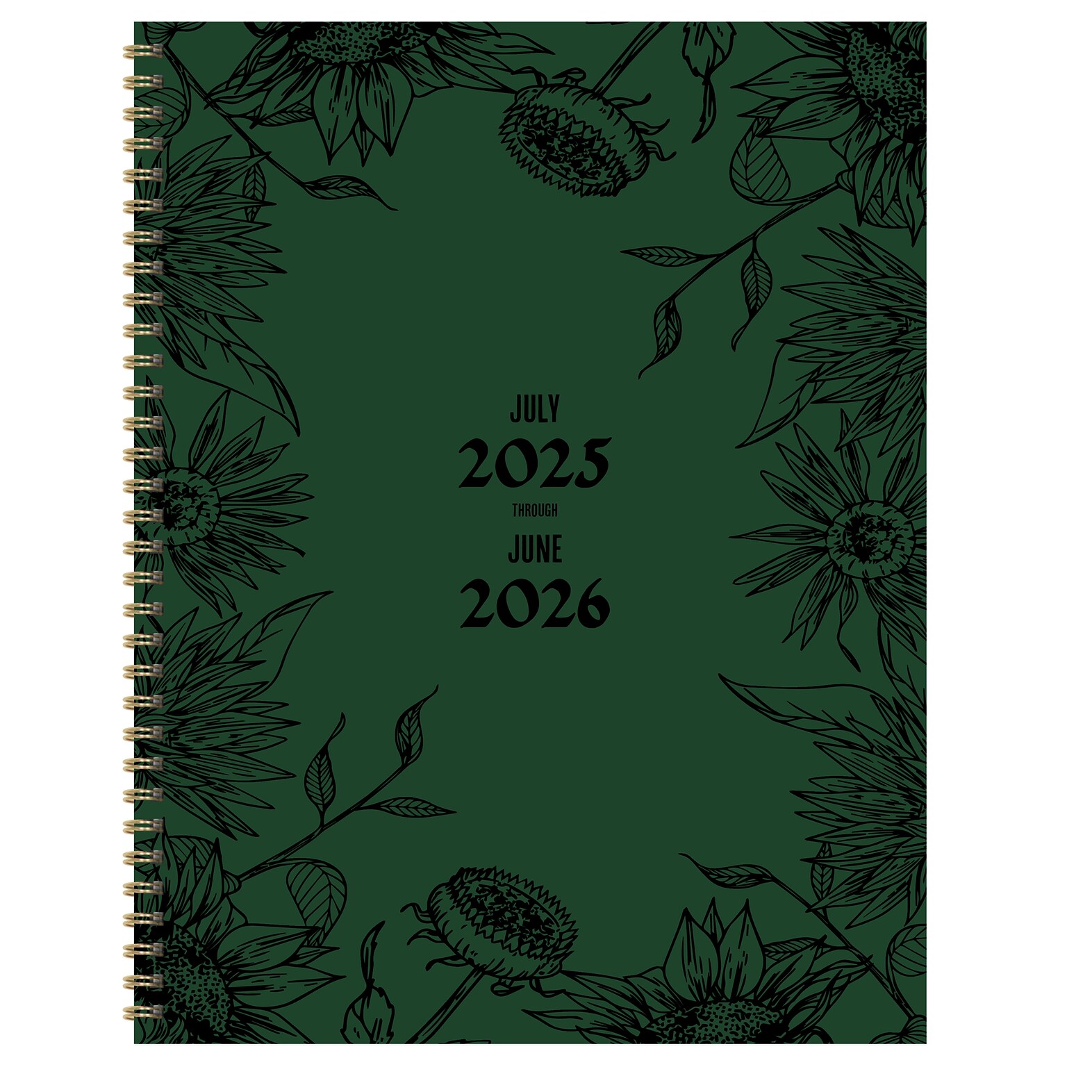2025-2026 TF Publishing Garden of Green 9 x 11 Academic Year Weekly & Monthly Planner, Paperboard Cover, Green (AY26-9708)