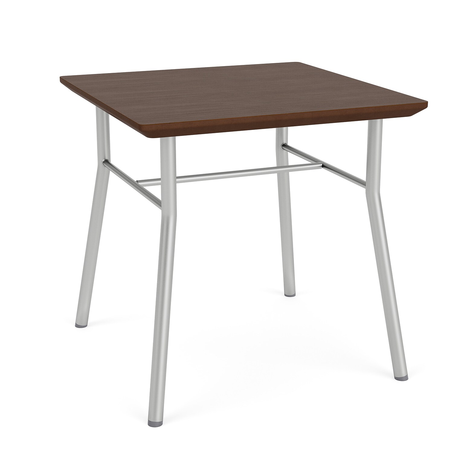 Lesro Chat 20W x 20D Laminate End Table, Riftwood Walnut/Silver (CX0620.SSV.TRW)