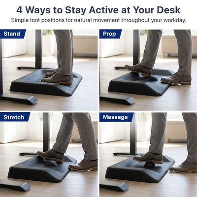 Uncaged Ergonomics Active Standing Anti-Fatigue Floor Mat, 34"L x 20"W, Black (ASM-B)