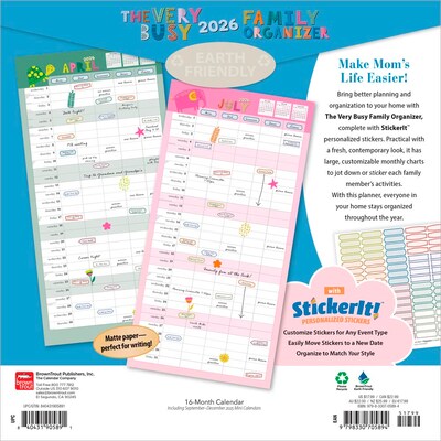 2026 BrownTrout The Very Busy Family Organizer 12 x 12 Monthly Wall Calendar (9798330705894)