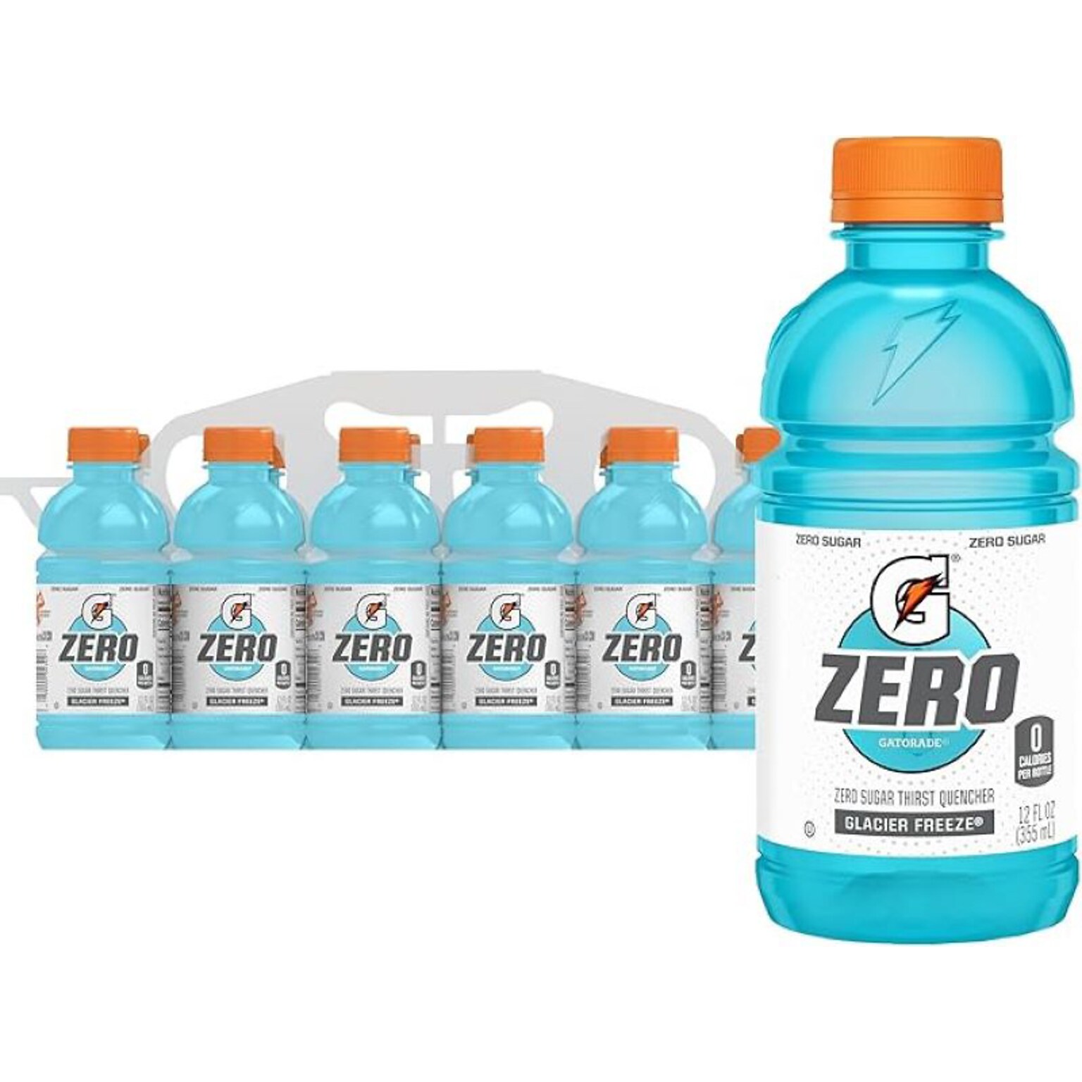Gatorade Zero Sugar-Free Glacier Freeze Sports Drink, 12 fl. oz., 24 Bottles/Carton (04342)