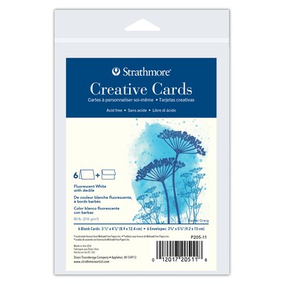 Strathmore Creative Cards & Envelopes, 4.875 x 3.5, White, 6/Sheets, 3/Bundle (STTP20511-3)
