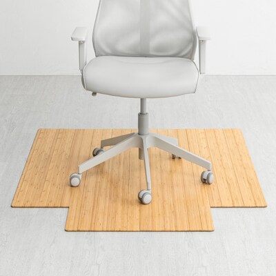 Anji Mountain Standard Bamboo Carpet & Hard Floor Chair Mat with Lip, 44" x 52", Natural (AMB24005)