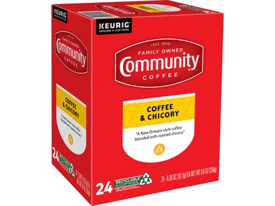 Community Coffee Chicory Keurig K-Cup Pod, Medium Dark Roast, 24/Box (5000374326)