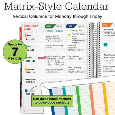2025-2026 Global Printed Products Deluxe Tree Seasons 8.5" x 11" Academic Weekly & Monthly Planner, Plastic Cover
