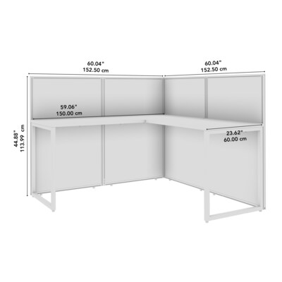 Bush Business Furniture Easy Office 45"H x 60"W L-Shaped Cubicle Panel Workstation, Natural Elm (EOD360NE-03K)