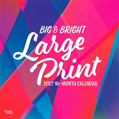 2027 BrownTrout Big & Bright Large Print 12 x 12 Monthly Wall Calendar (9798330712748)