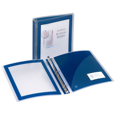 Avery Flexi-View Heavy Duty 1 1/2" 3-Ring View Binders, Navy Blue (17638)