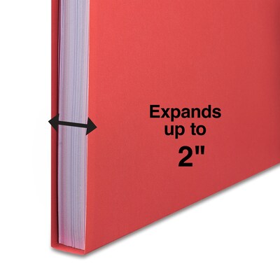 Staples® Reinforced Classification Folders, 2" Expansion, Letter Size, Red, 50/Box (TR18345)