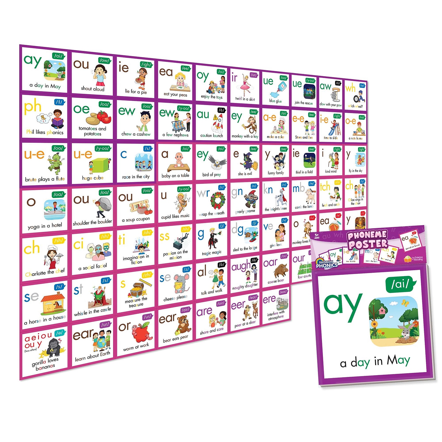 Junior Learning Rainbow Phonics Phoneme Poster (JRLRP114)