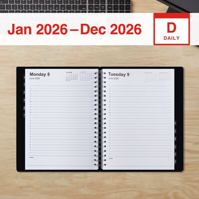 2026 Staples 8 x 11 Daily Appointment Book, Black (ST58453-26)