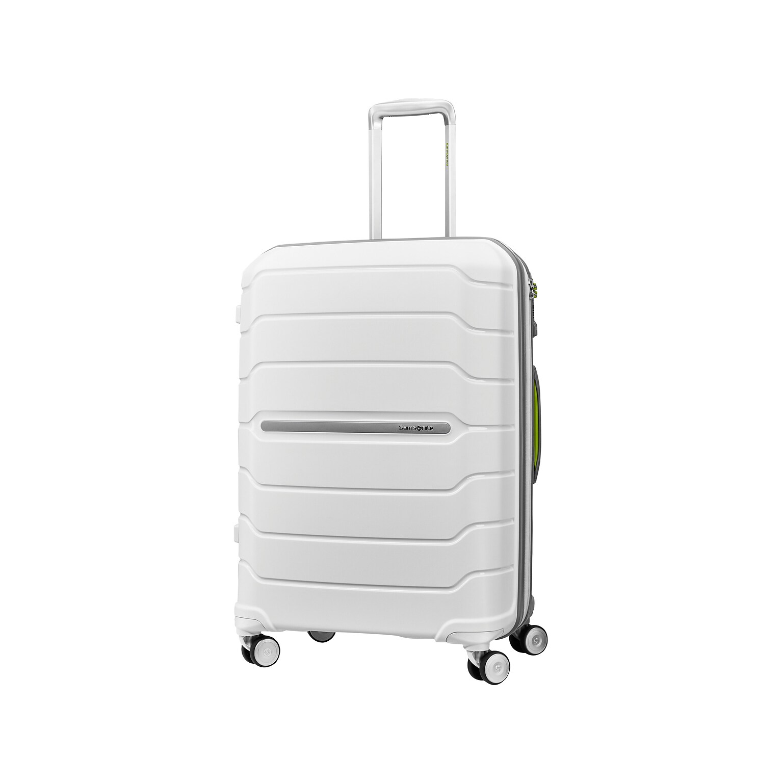 Samsonite Freeform 27.95 Hardside Suitcase, 4-Wheeled Spinner, TSA Checkpoint Friendly, White/Gray (78256-4744)