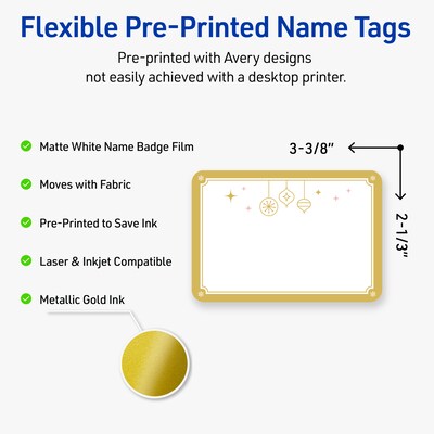 Avery Rectangle Multipurpose Labels, 2-1/3 x 3-3/8, White, 80/Pack (19479370532)