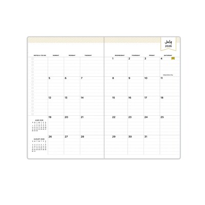 2026-2027 Blue Sky Day Designer 5" x 8" Academic Year Weekly & Monthly Planner, Faux Leather Cover, Black (158201)