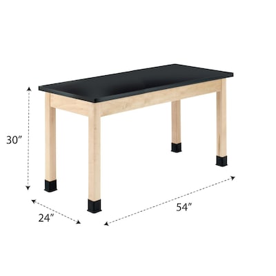 Diversified Woodcrafts School Classroom Rectangular Science Lab Table, 54 x 24, Light Hardwood (P7202BM30N)