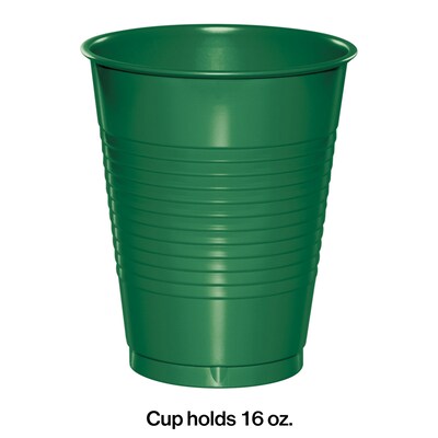 Creative Converting Touch of Color Plastic Cups, Emerald Green, 240/Carton (28112081)