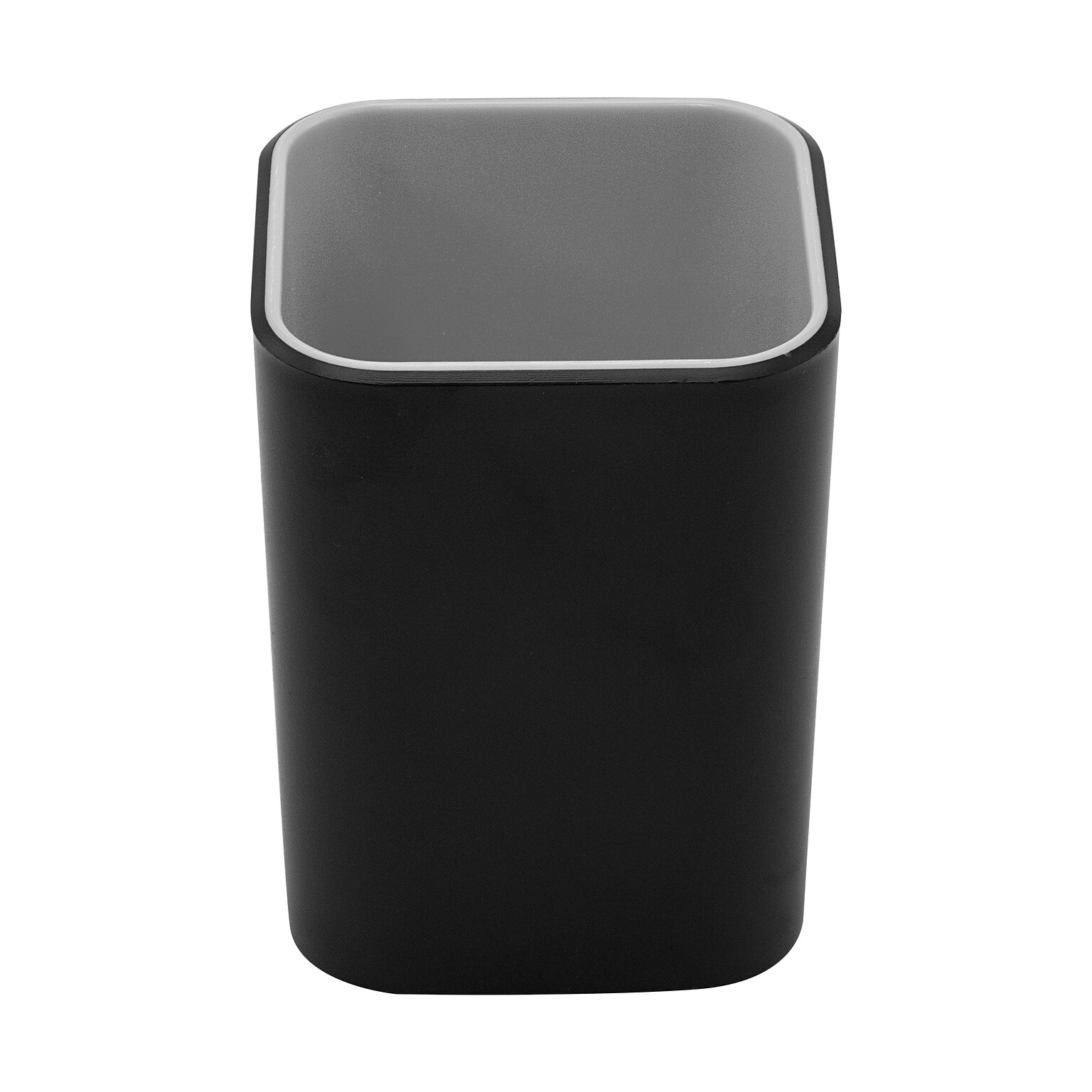 Advantus Fusion Plastic Pencil Cup, Black and Gray, Each (37680)