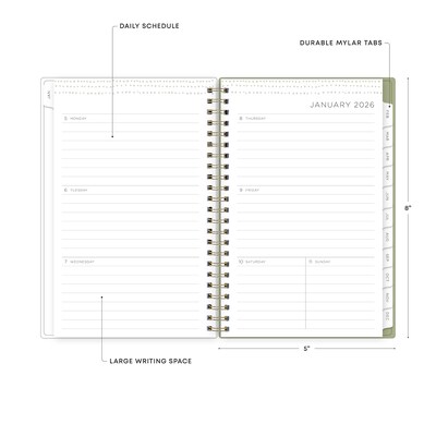2026 Blue Sky Kelly Ventura Gardens 5" x 8" Calendar Year Weekly & Monthly Planner, Plastic Cover, Multicolored (153065)