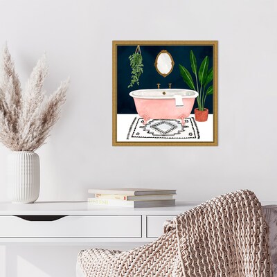 Amanti Art Boho Bath II by Victoria Borges Framed Canvas Wall Art Print, 16" x 16" (A42675040729)