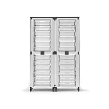 Luxor Mobile 24-Section Stacked Modular Classroom Storage Cabinet, White (MBS-STR-22-24S)