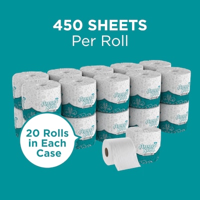 Angel Soft Ultra Professional Series Recycled Toilet Paper, 2-ply, White, 450 Sheets/Roll, 20 Rolls/Case (16620)