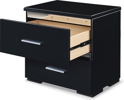 Finch Belmont 2 Drawer Nightstand, Black (FUTB10143B)