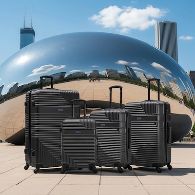 InUSA Resilience 4-Piece Hardside Spinner Luggage Set, TSA Checkpoint Friendly, Coal (IURESSMLXL-COA)