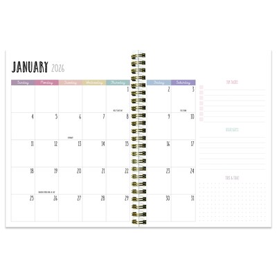 2025-2026 TF Publishing Purple Polka 6.5 x 8 Academic Year Weekly & Monthly Planner, Paperboard Co
