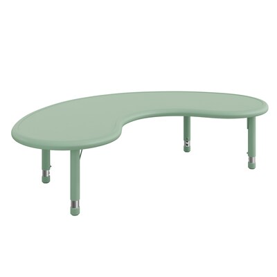 Flash Furniture Wren Half Moon Activity Table, 35 x 65, Height Adjustable, Sage (YUYCX042MOONSGE)