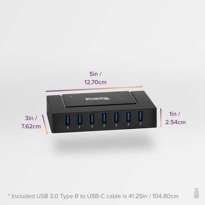 Plugable 7-Port USB-C Charging Hub, Black (USBC-HUB7BC)