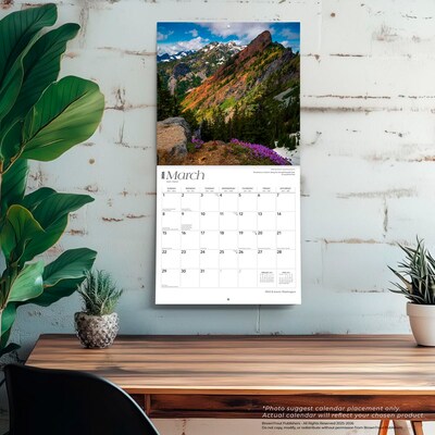 2026 BrownTrout Washington Wild & Scenic 12" x 12" Monthly Wall Calendar (9798330706181)