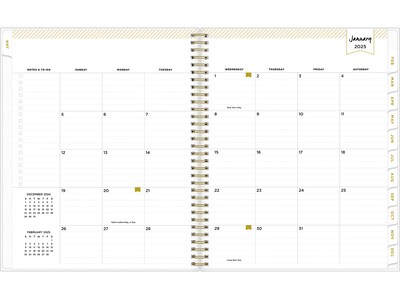 2025 Blue Sky Day Designer Tile 8.5" x 11" Weekly & Monthly Planner, Plastic Cover, Blue/White (101411-25)