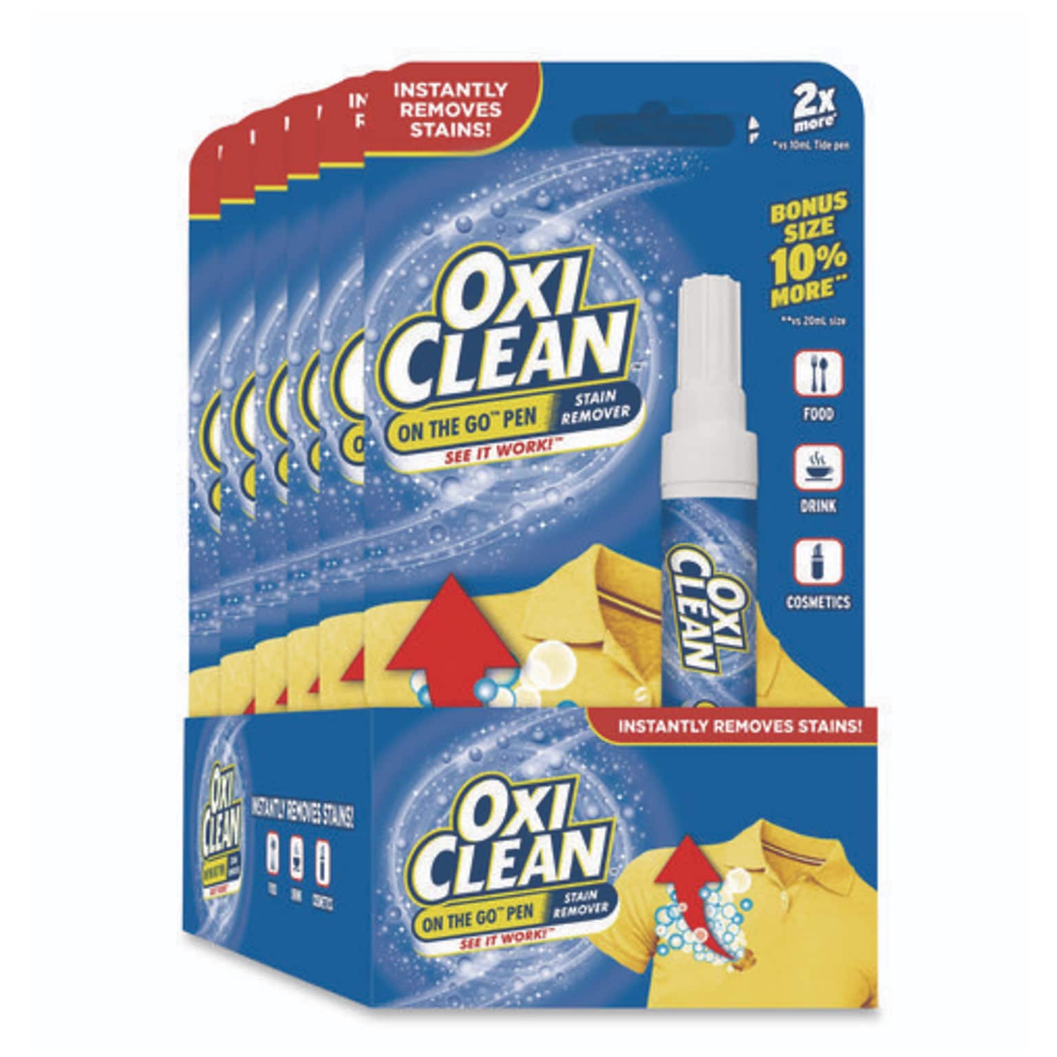 OxiClean On-the-Go Laundry Stain Remover Pen, Unscented, 22 mL, 6/Pack (CDC8057523564CT)